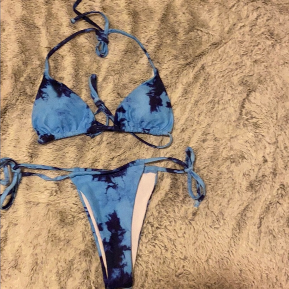 Blue tie dye bikini